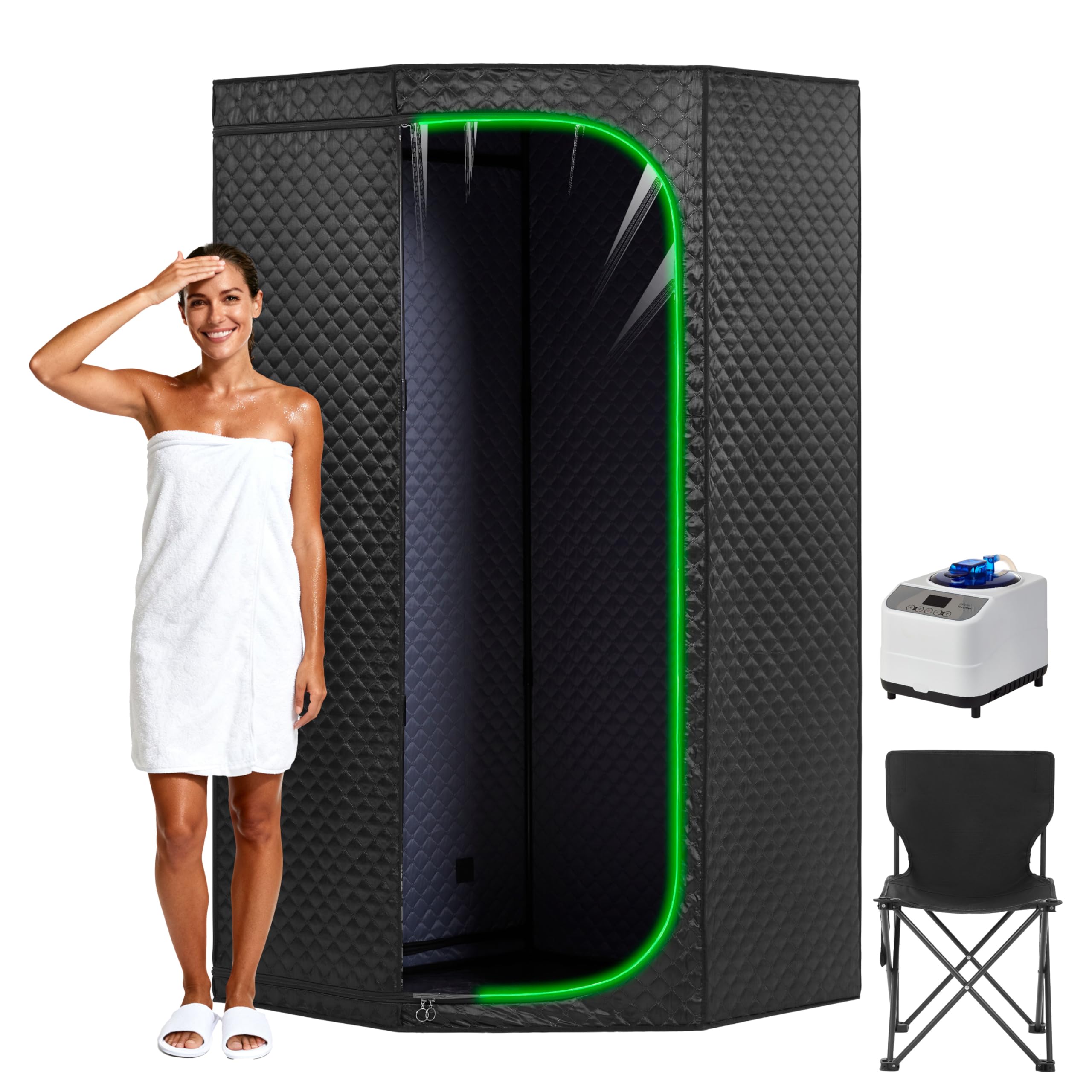 RRGFB Barraca de sauna a vapor doméstica com porta transparente